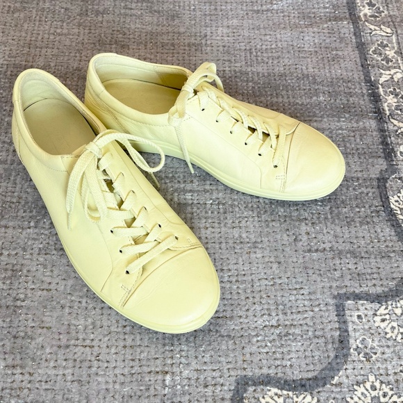 Leather Sneakers in Butter Yellow - Picture 4 of 5